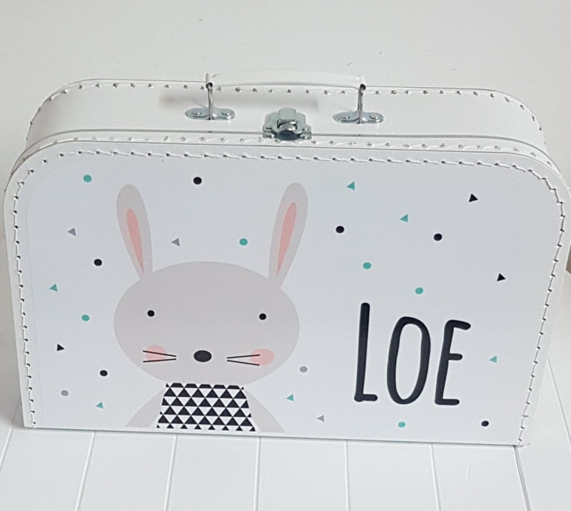 Koffertje met naam Konijntje jongen