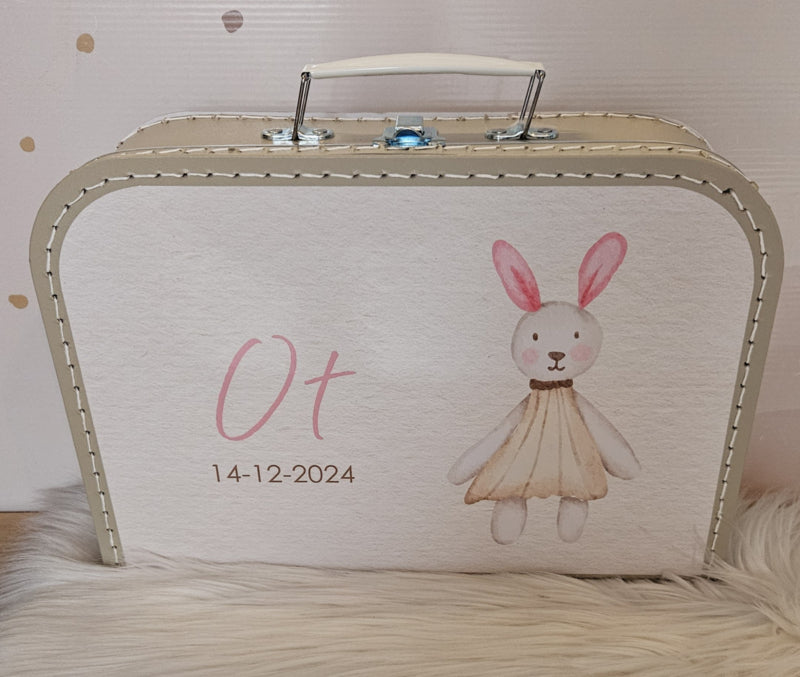 Koffertje met naam Knuffelkonijn
