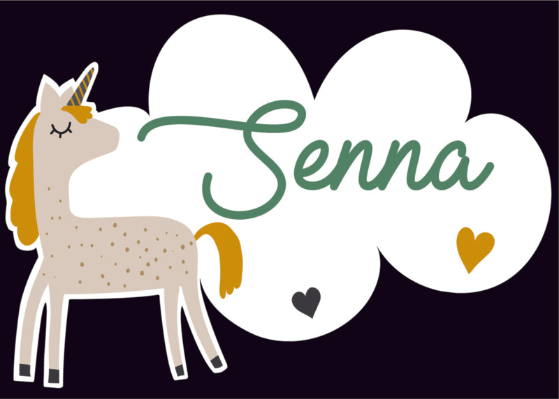 Raamsticker met naam 'eenhoorn'