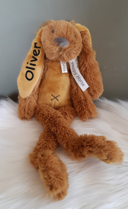 Happy Horse tiny konijn Richie knuffel met NAAM oker