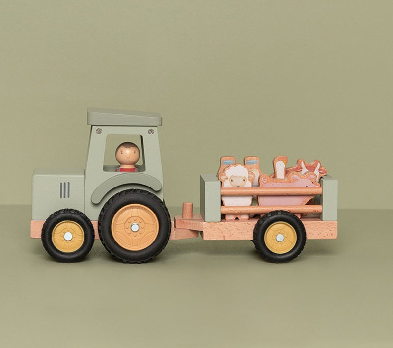 Little Dutch ''Little Farm'' tractor met trailer (met naam)