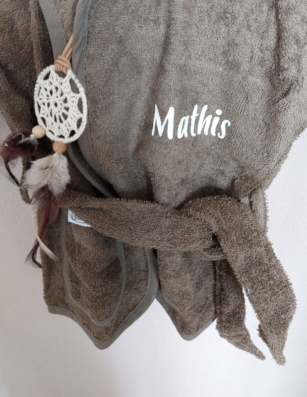 Badjas met naam 'forest green' 0-12 maanden