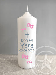 Doop- of geboortekaars met naam Vlinders