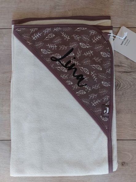 Jollein badcape Meadow Chestnut met naam