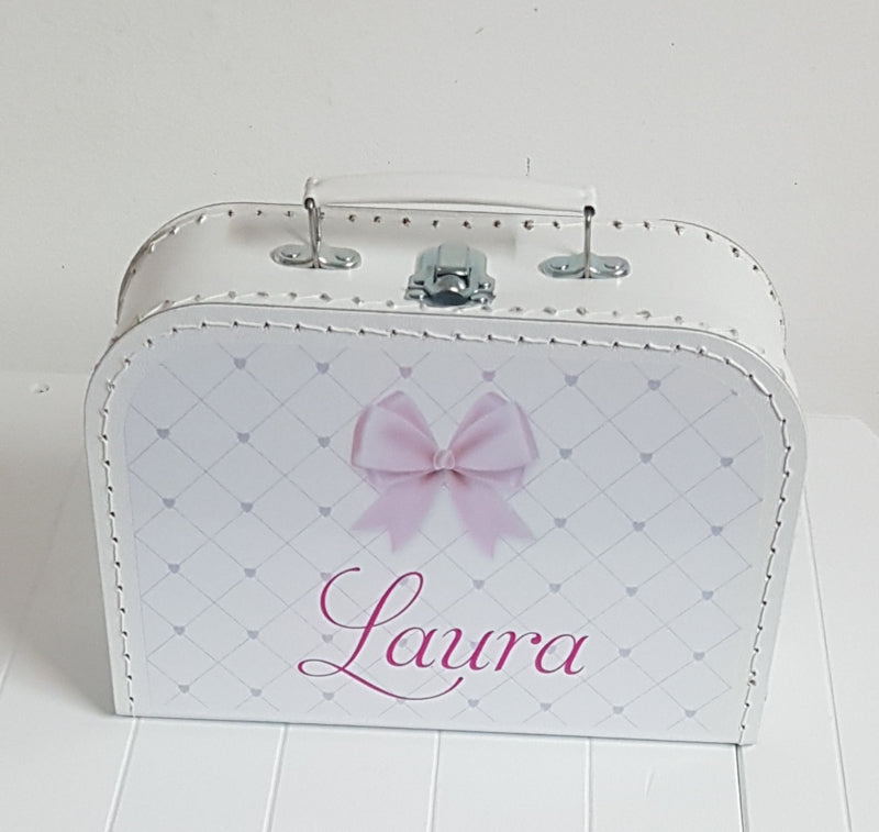 Koffertje met naam Strikje meisje