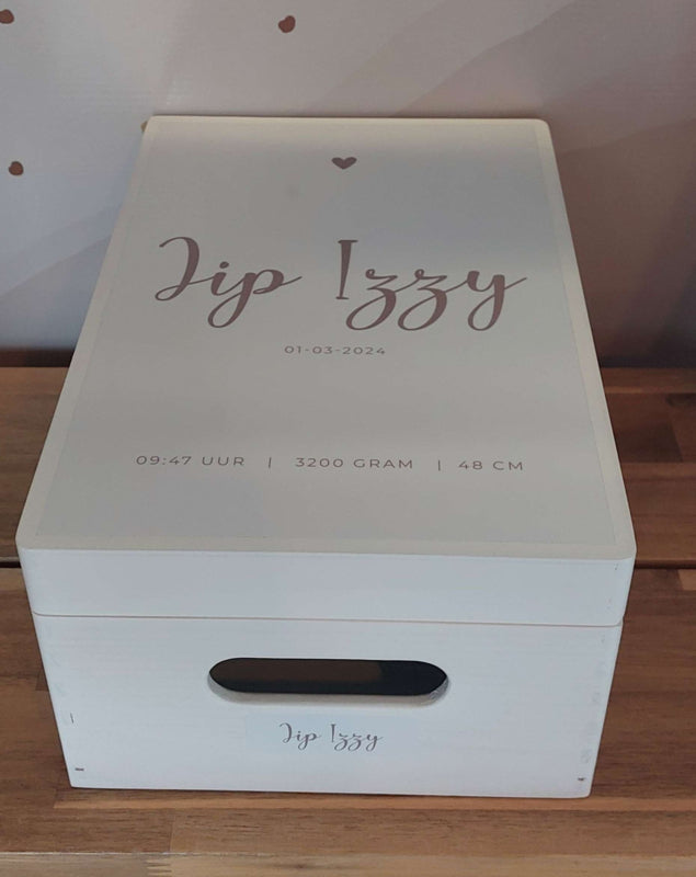 Houten herinneringskist met naam Simplicity