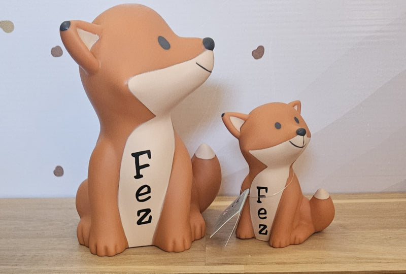 ''Atelier Pierre'' spaarpot Cesar Fox orange Mini (met naam)