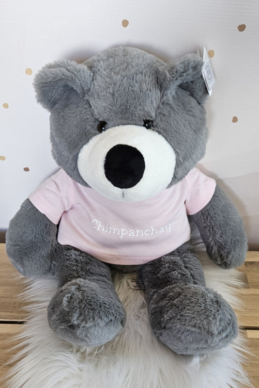 Knuffel beer grijs met of zonder naam