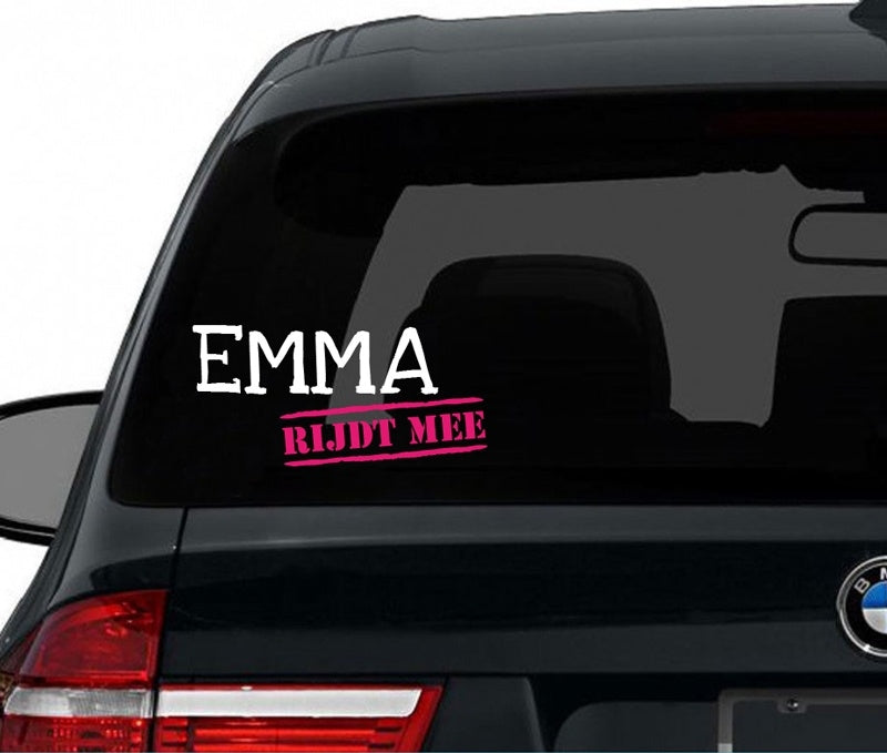 Stoere autosticker baby - Jongen of Meisje, kleuren aan te passen