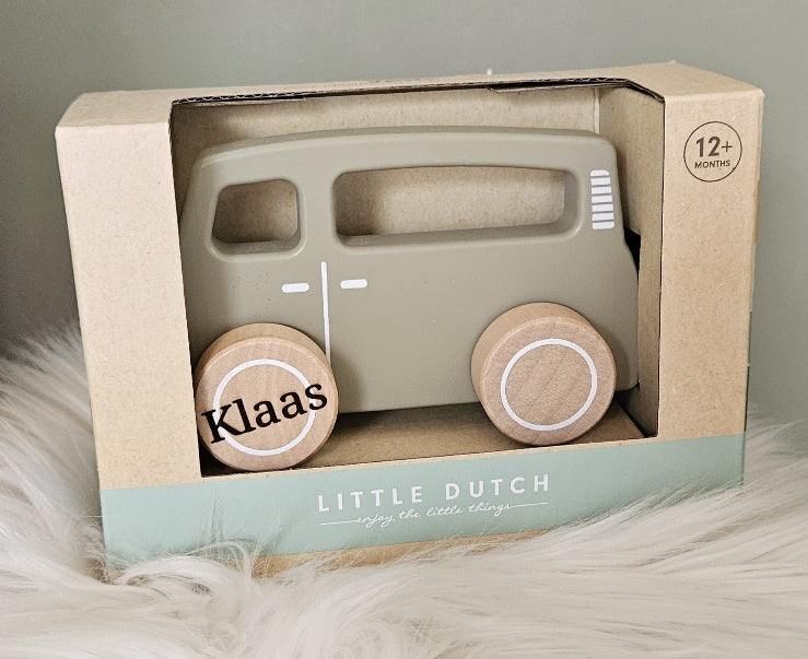 Little Dutch houten busje met naam