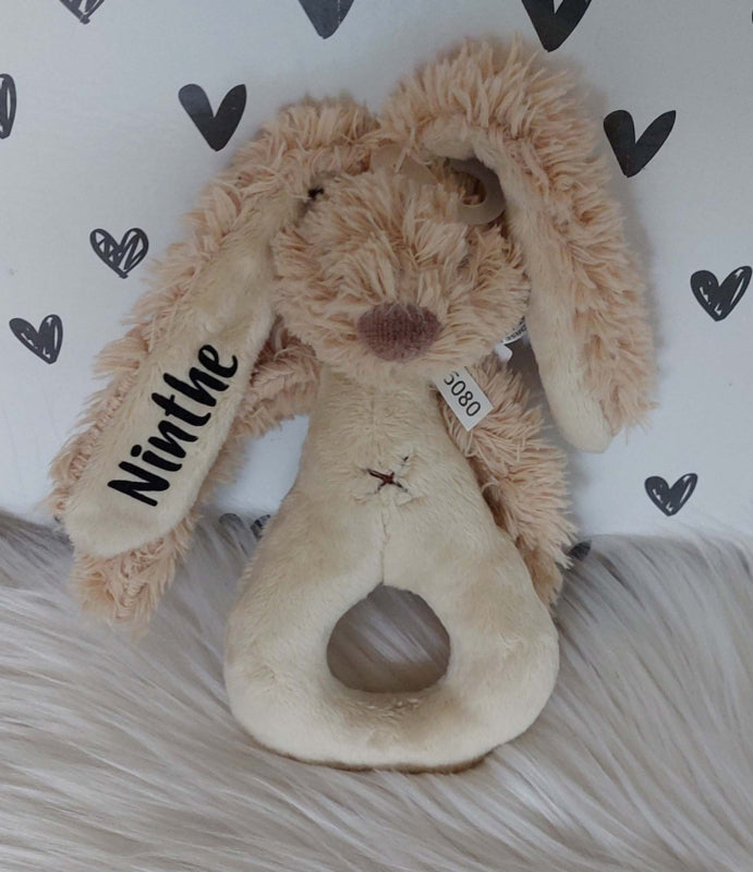 Happy Horse konijn Richie rammelaar beige ( met naam)