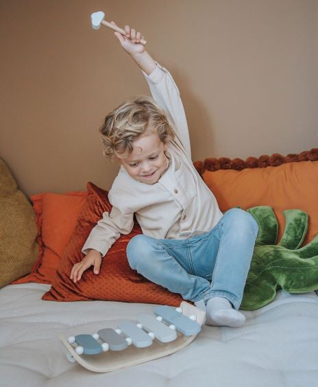 ''Label Label'' houten xylofoon blauw (met naam)