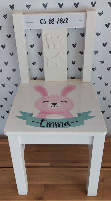 Stoeltje met naam Konijn jongen- meisje