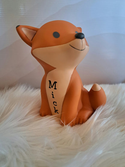 ''Atelier Pierre'' spaarpot Cesar Fox orange  Large (met naam)