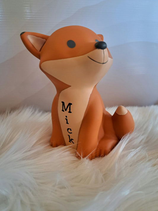 ''Atelier Pierre'' spaarpot Cesar Fox orange  Large (met naam)