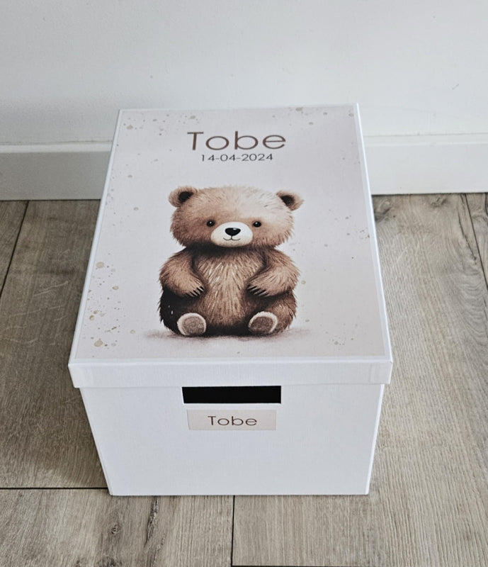 Bewaardoos met naam Schattig  Beertje