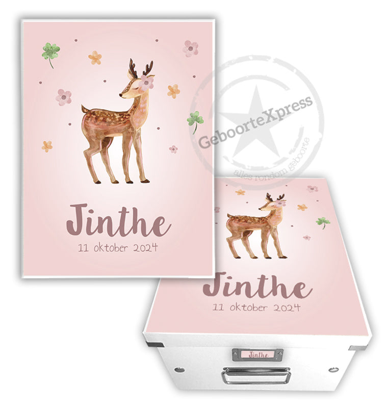 Bewaardoos met naam hertje