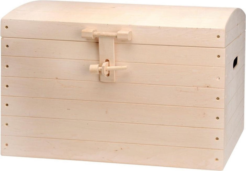 Naturel houten speelgoedkist met naam 'Regenboog' mint