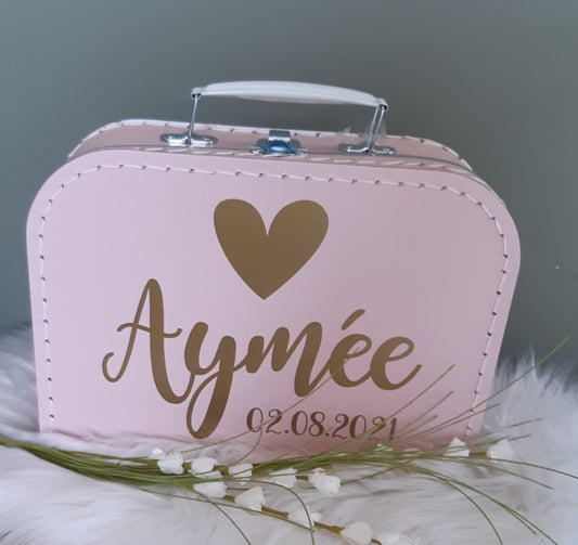 Koffertje met naam Hartje