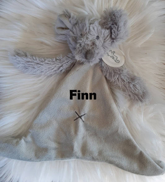 Happy Horse muis  Mindy  knuffeldoekje grijs (met naam)