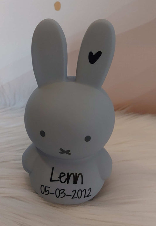 ''Atelier Pierre'' spaarpot Nijntje silver/blue  met naam