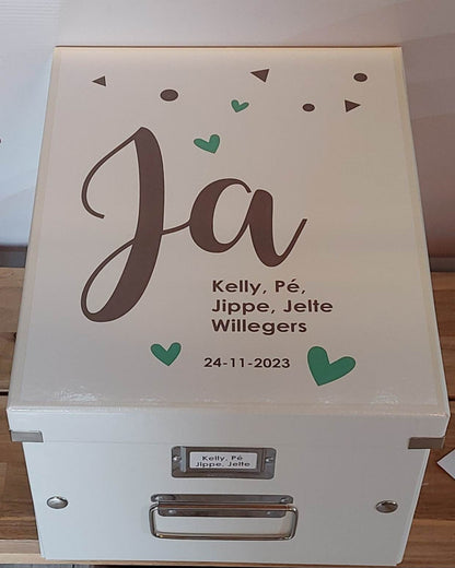 Herinneringsdoos voor bruiloft 'hartjes'