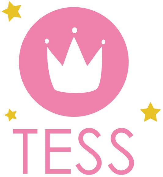 Raamsticker met naam 'kroon' roze