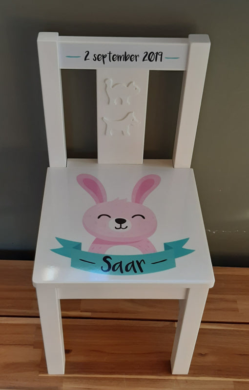 Stoeltje met naam Konijn jongen- meisje