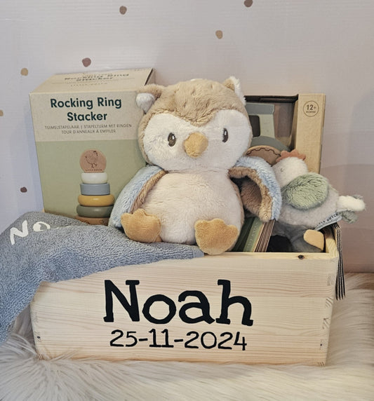 Little Dutch blauwe cadeaupakket  met naam