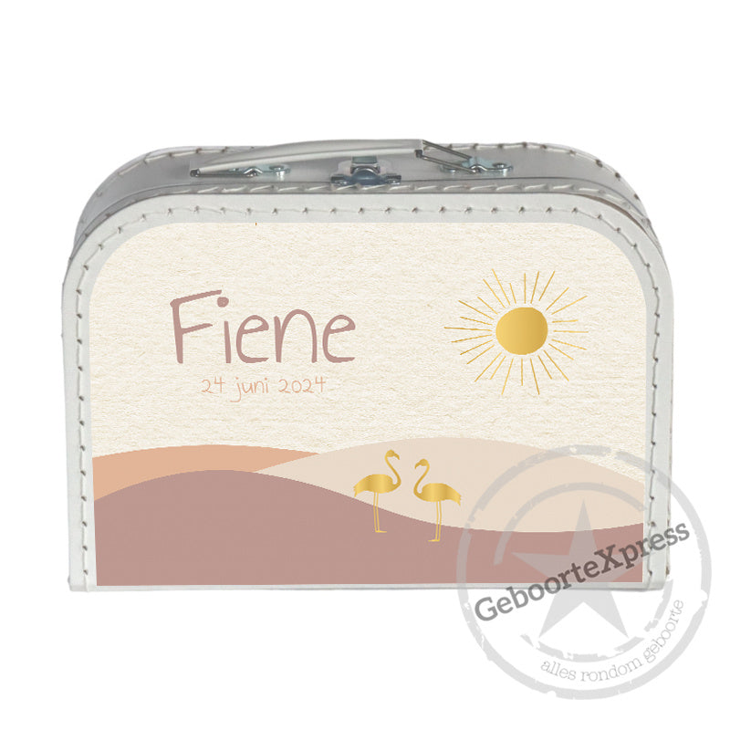 Koffertje met naam Flamingo