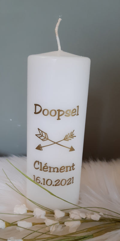 Doop- of geboortekaars met naam Pijlen