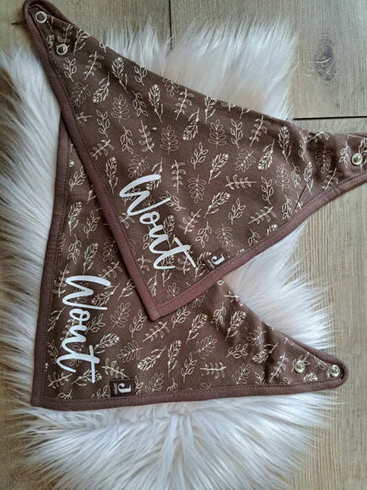 ''Jollein'' slab bandana Meadow Chestnut - 2 stuks (met naam)