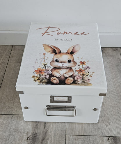 Bewaardoos met naam  schattig konijntje