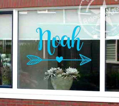 Raamsticker met naam 'pijl'