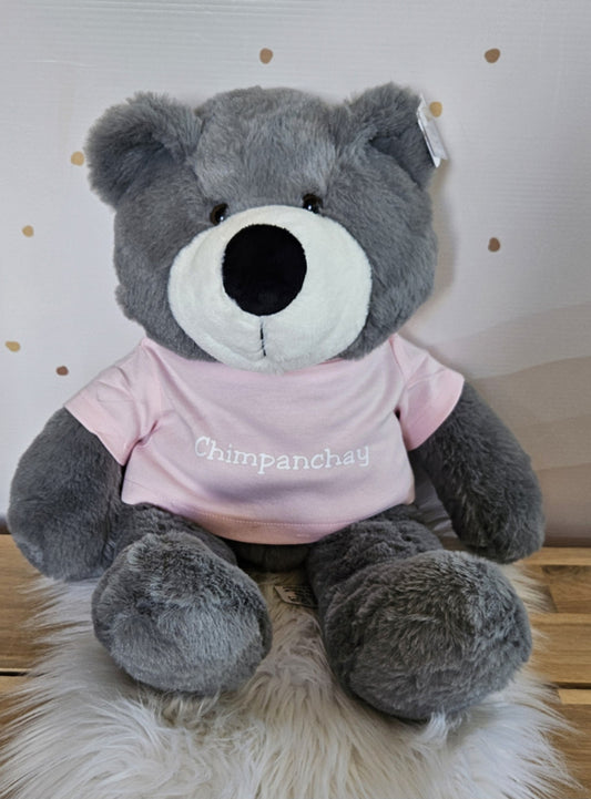 Knuffel beer grijs met of zonder naam
