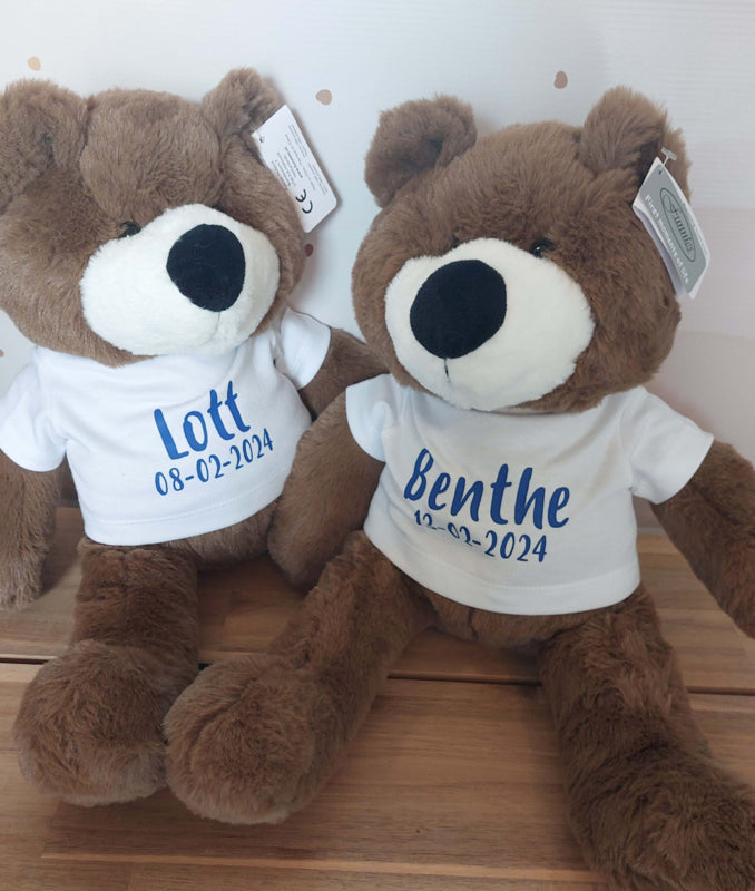 Knuffel beer bruin met of zonder naam