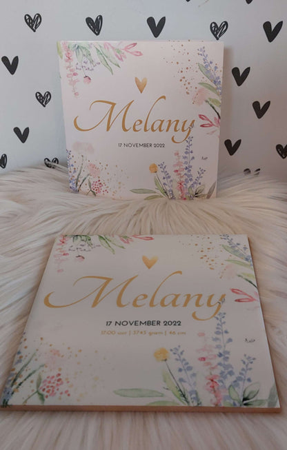 Geboortetegeltje van geboortekaartje