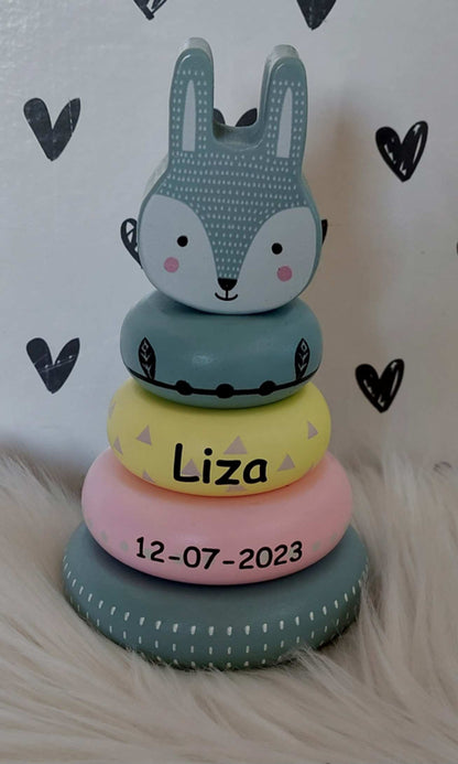 Stapel piramide konijn (met naam)