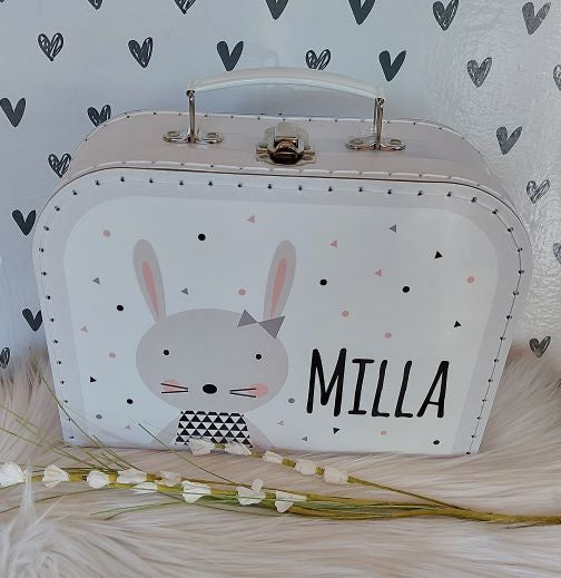 Koffertje met naam Konijntje  meisje