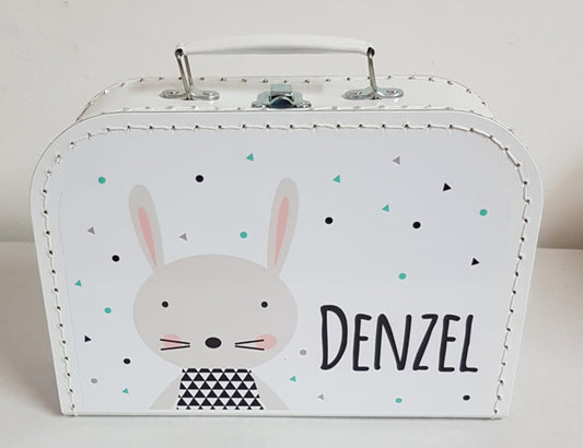 Koffertje met naam Konijntje jongen