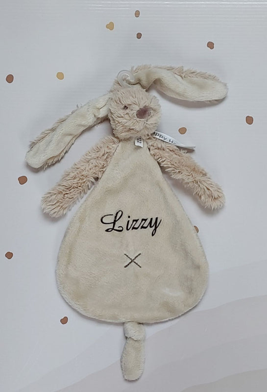 Happy Horse Konijn Richie Knuffeldoekje - Beige  (met naam)