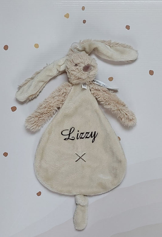 Happy Horse Konijn Richie Knuffeldoekje - Beige  (met naam)