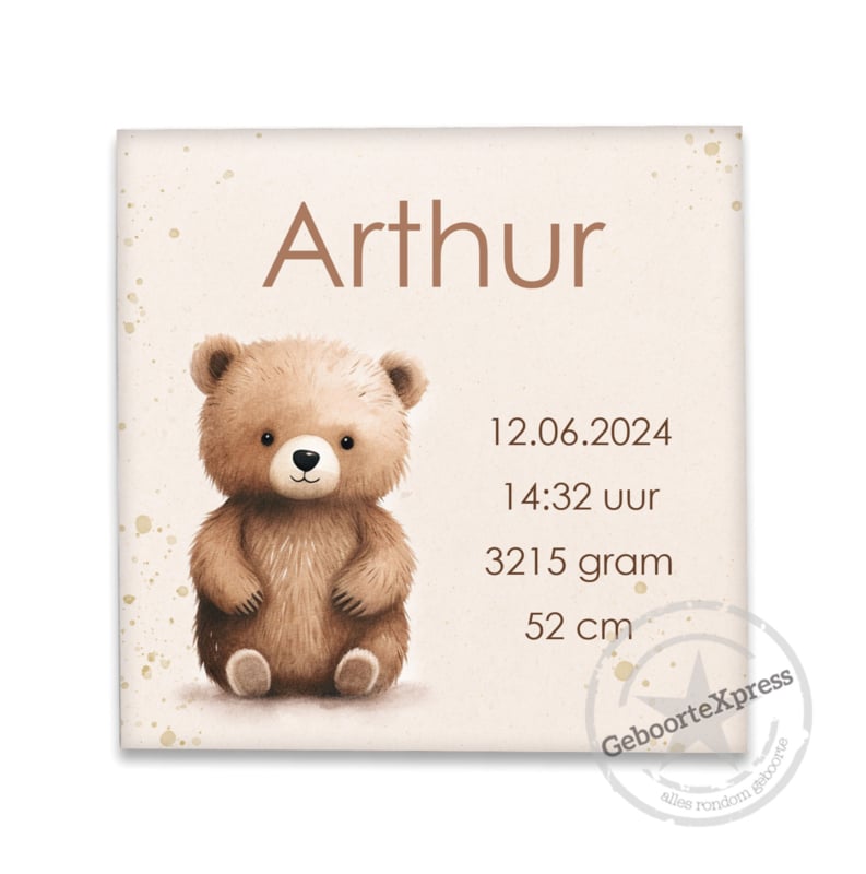 Geboortetegeltje met beertje