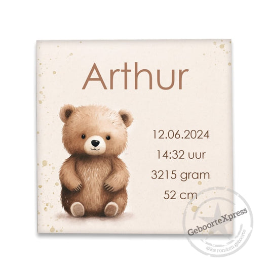 Geboortetegeltje met beertje