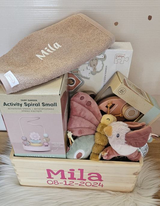 Little Dutch roze cadeaupakket met naam