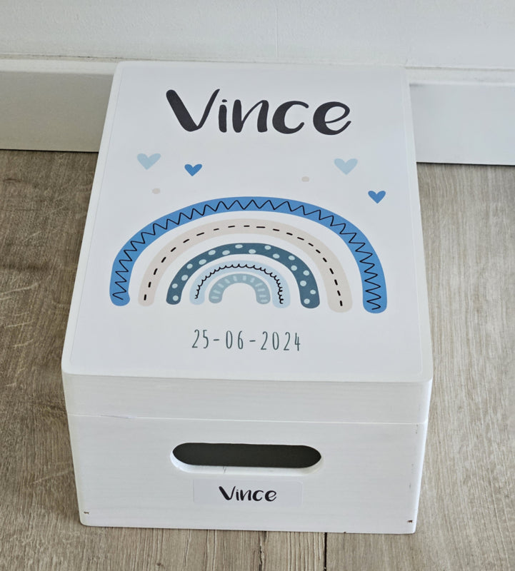 Houten herinneringskist met Regenboog