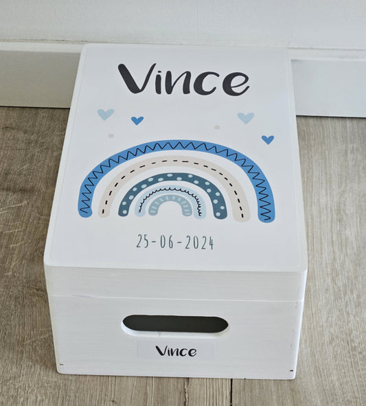 Houten herinneringskist met Regenboog