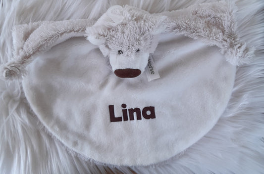 Happy Horse beer Baggio  knuffeldoekje beige (met naam)