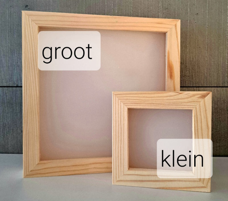 houten/ plexiglas spaarpot met naam 'zwaantje'