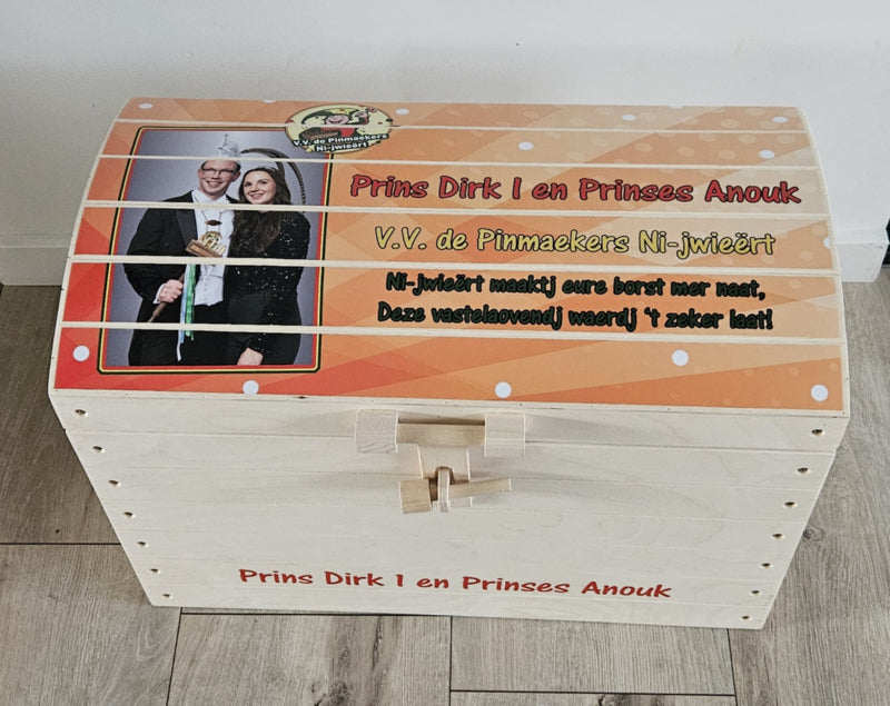 Houten opbergkist Carnaval met foto